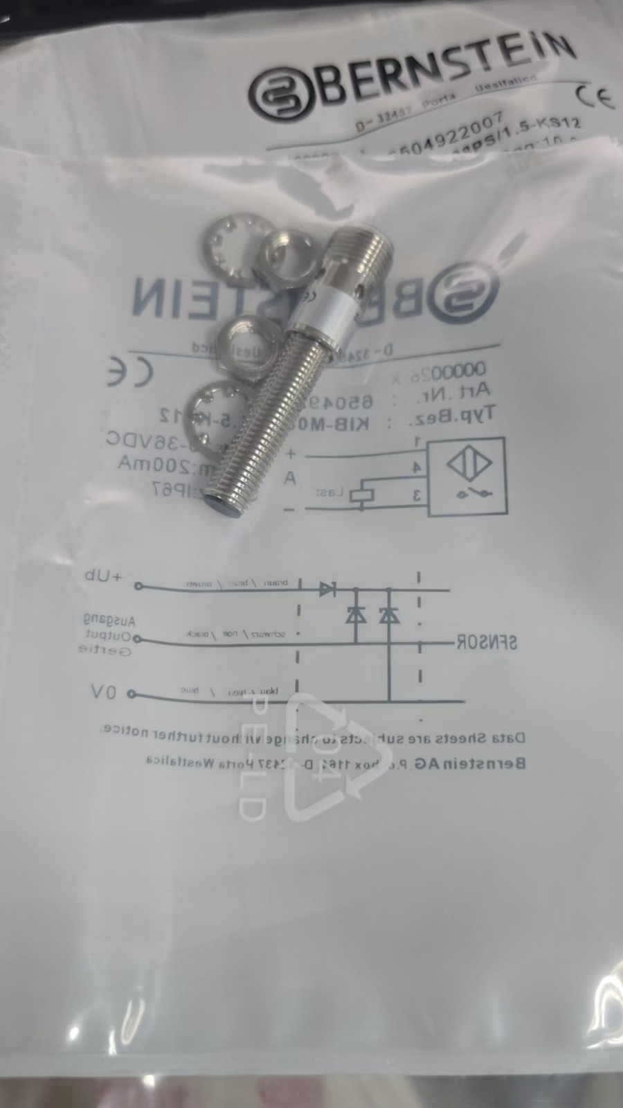 1Pcs FIT FOR KIB-M08PS/1.5-KS12 Inductive sensor