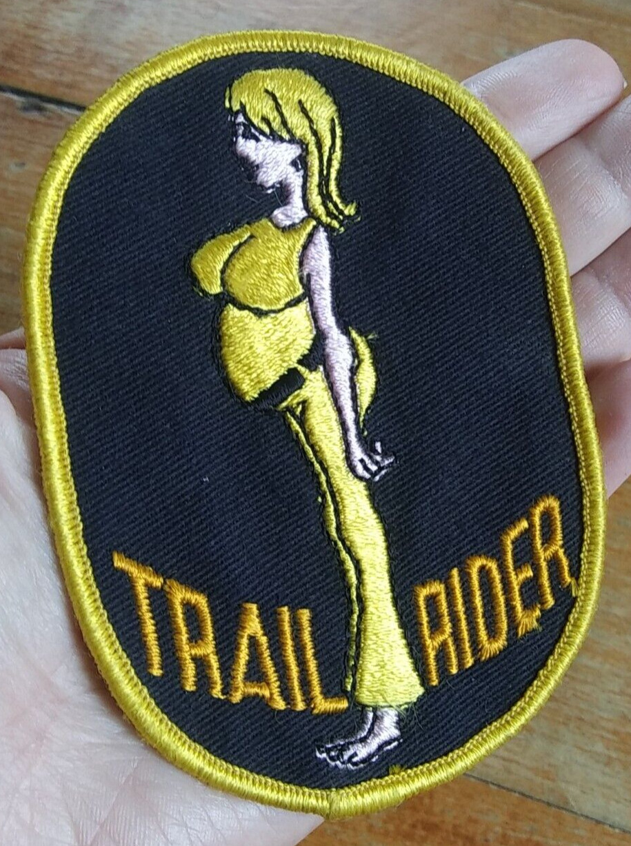 Original Vintage 1970s ~ Trail Rider ~ Retro Hippie Sexy Lady Foxy Woman PATCH