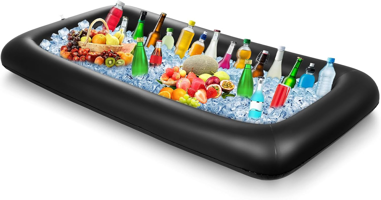 Inflatable Serving Bar with Drain Plug 52 X 24 X 5'' Inflatable Ice Serving Buff