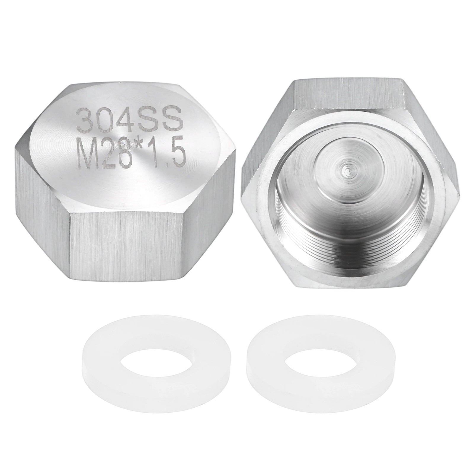 2-Pack Hex End Cap, M28*1.5 m Female Thread Pipe Fitting