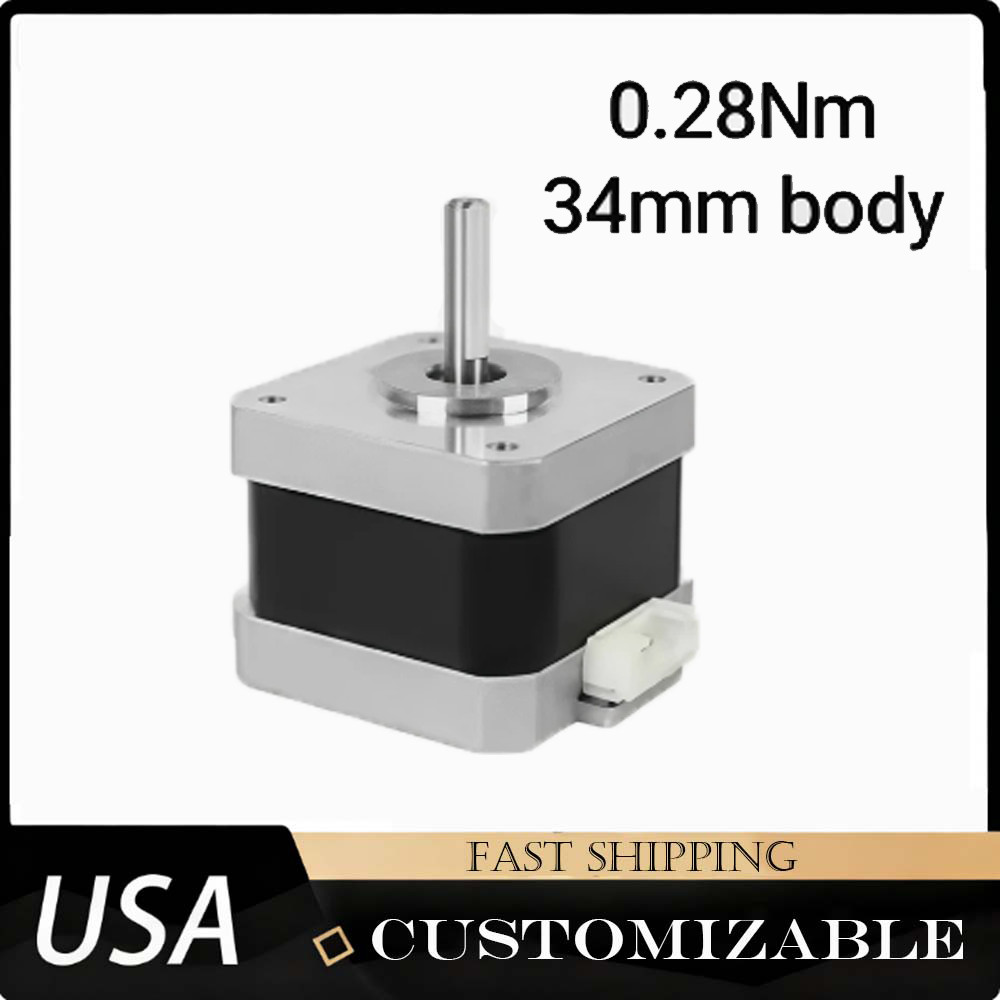 NEMA17 42mm Open-Loop Stepper Motor, 2-Phase 1.8°, 0.28Nm, Suitable for CNC
