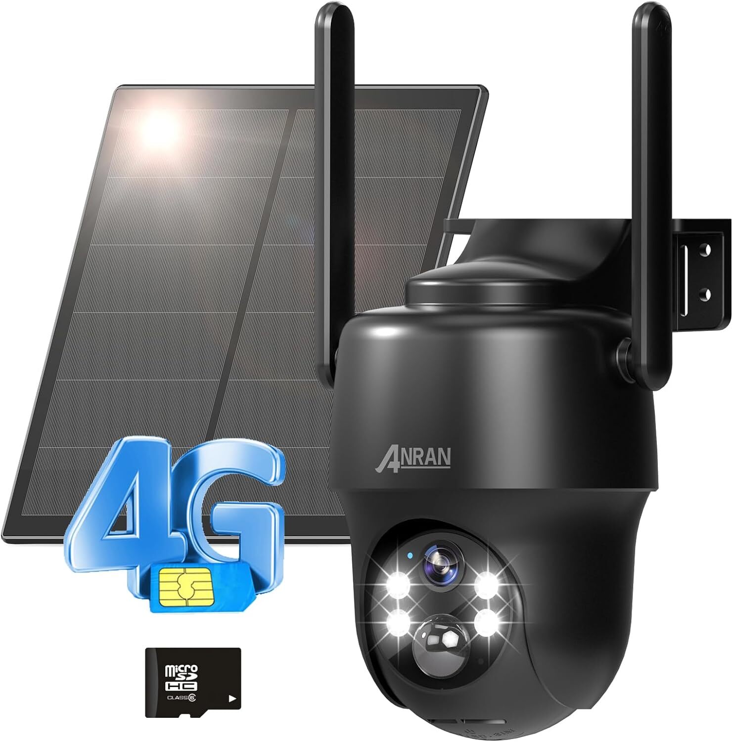 ANRAN 4G LTE Cellular Security Camera No WiFi Solar Outdoor Home IR Night Vision