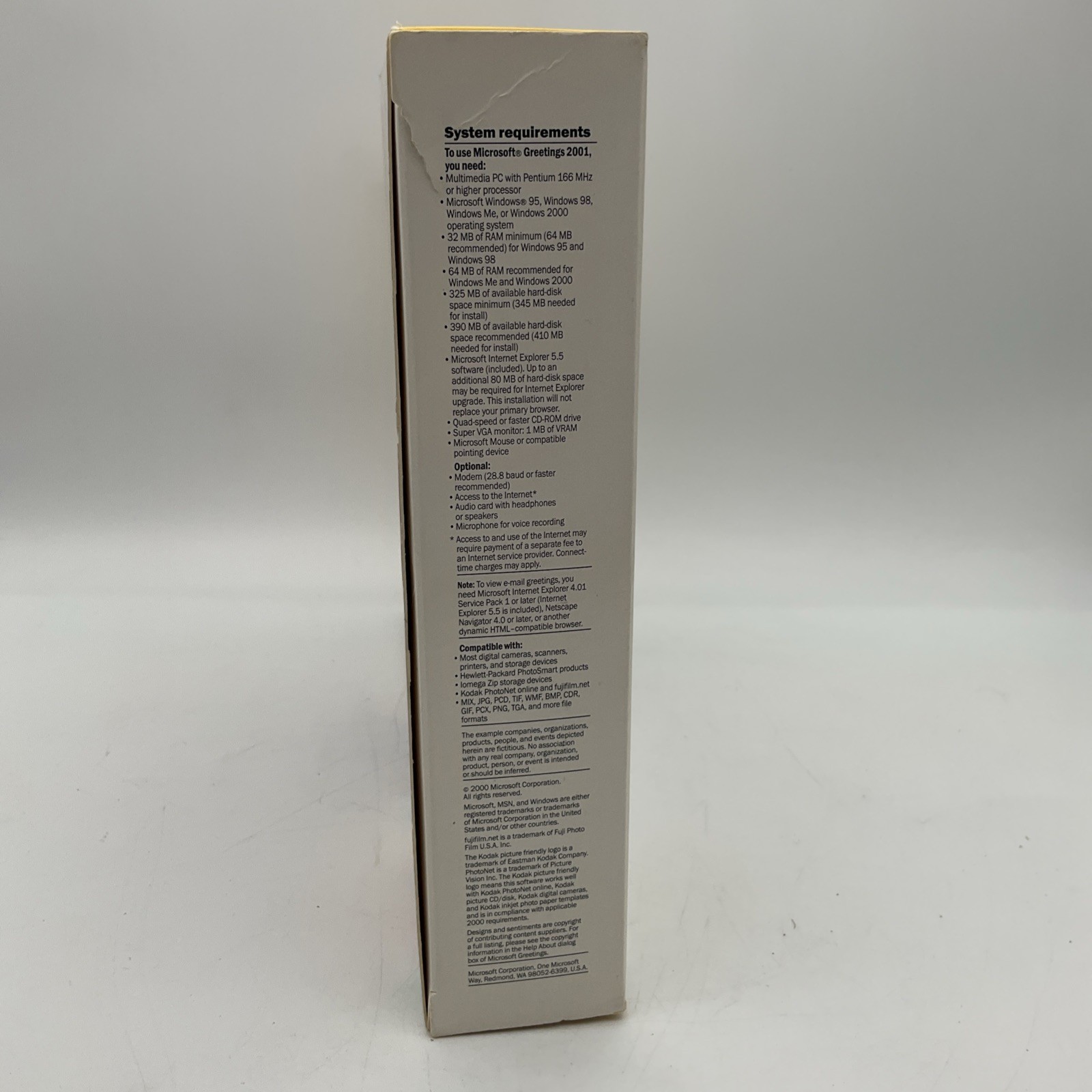 Microsoft Greetings v. 2001 Software, 2 Disc Set In Big Box