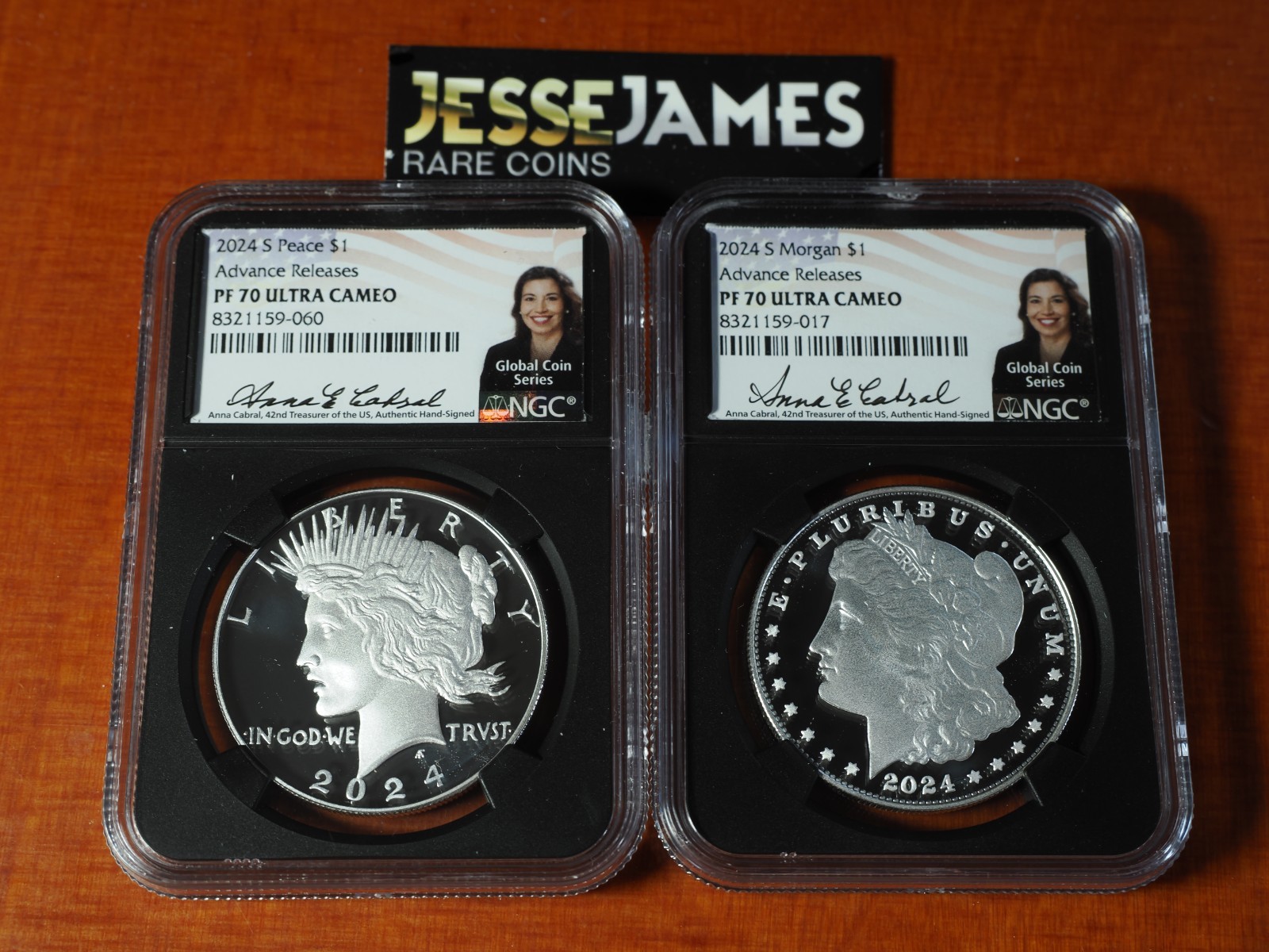 2024 $1 S PROOF SILVER PEACE & MORGAN NGC PF70 ADVANCE RELEASES ANNA CABRAL