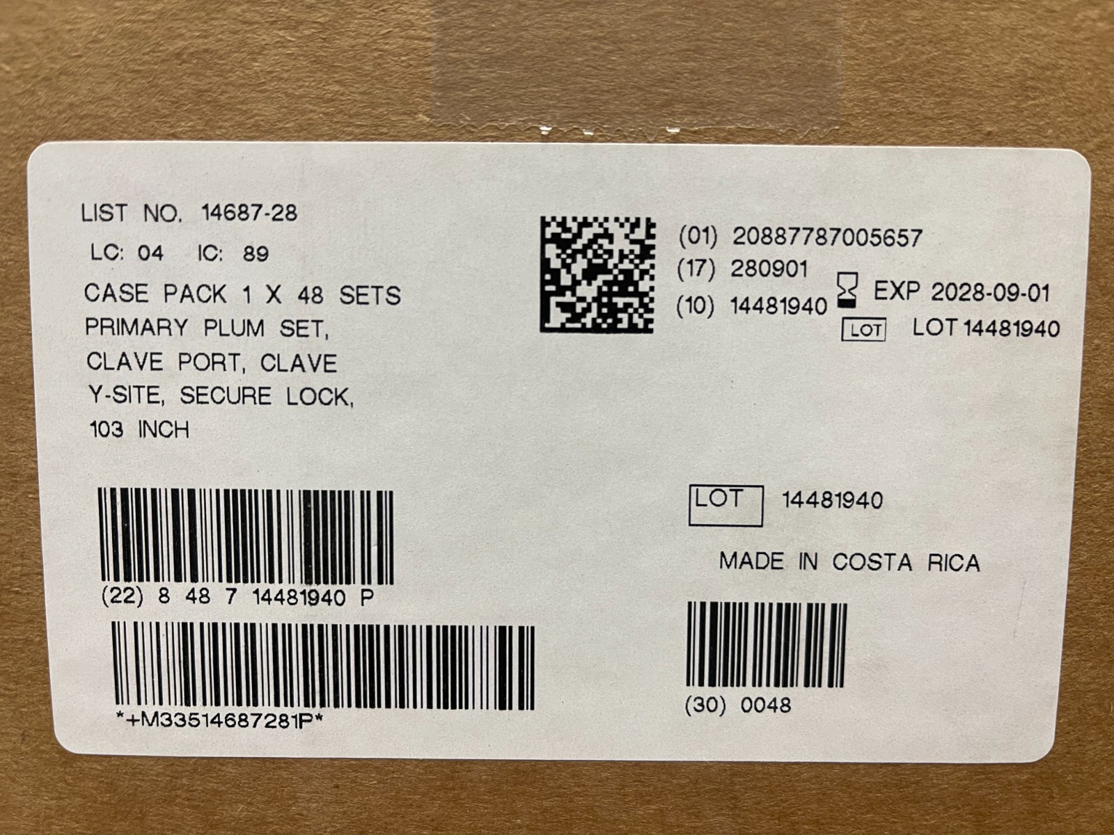ICU Medical 14687-28  EXP 2028-09-01   (48 Sets)
