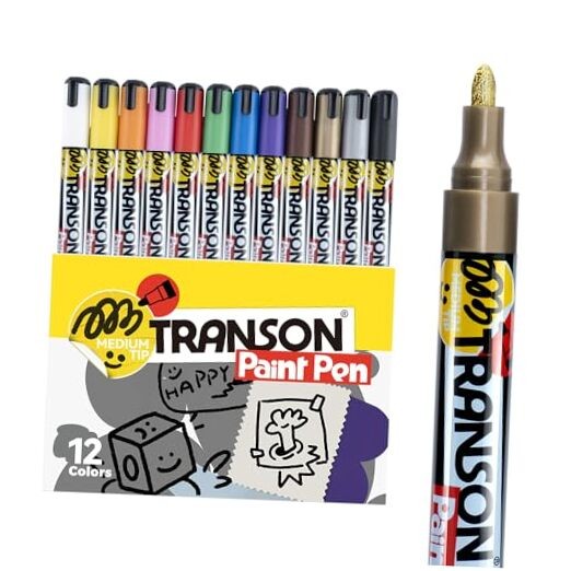 Permanent Fabric Markers Oil Based Waterproof for Rocks Crafts Diy 12 Colors