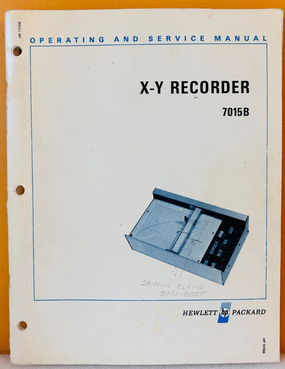 HP 07015-90002 1977 Model 7015B X-Y Recorder Operating & Service Manual.