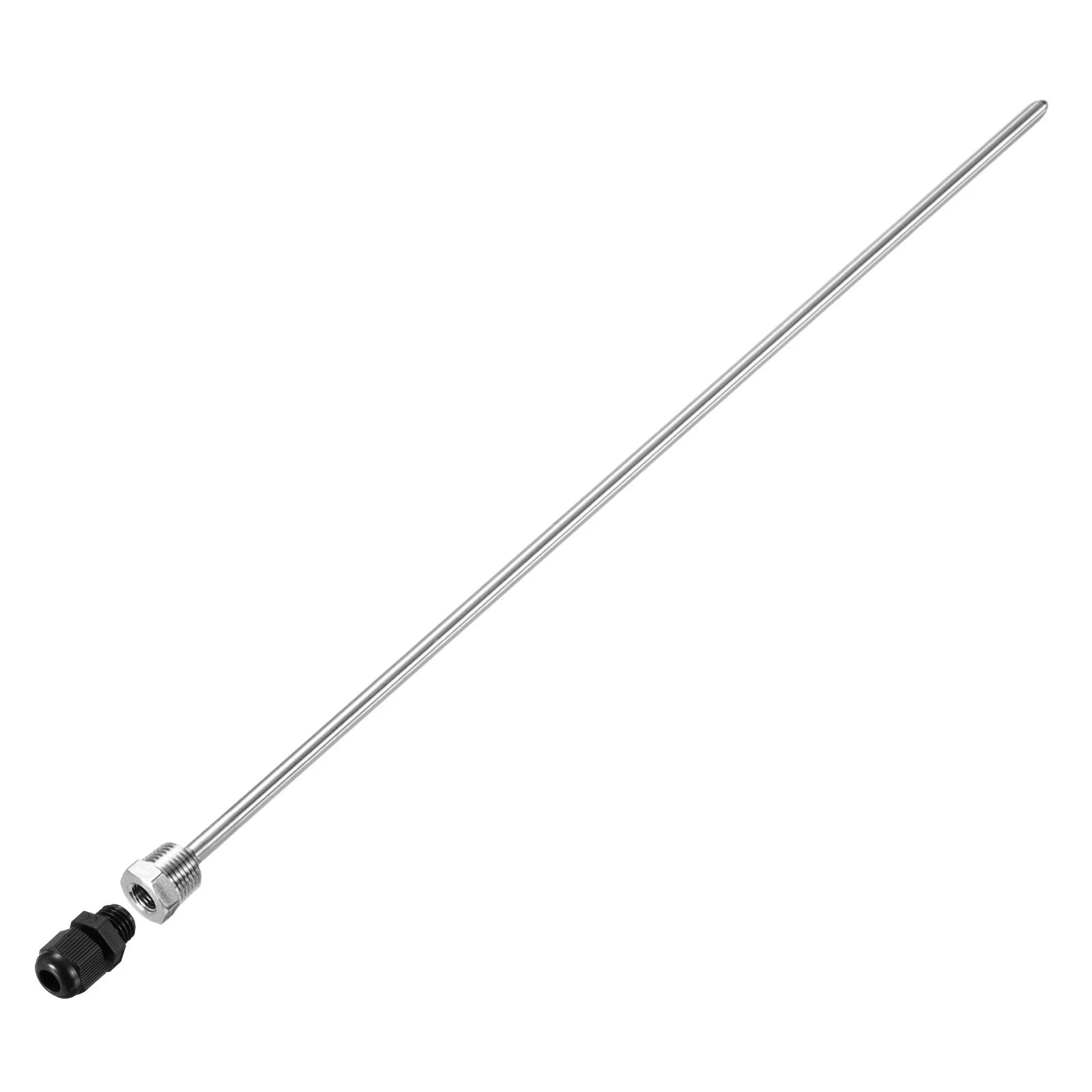 Thermowell Weldless Stainless Steel 304 500mm 8mm Dia G1/2 Black