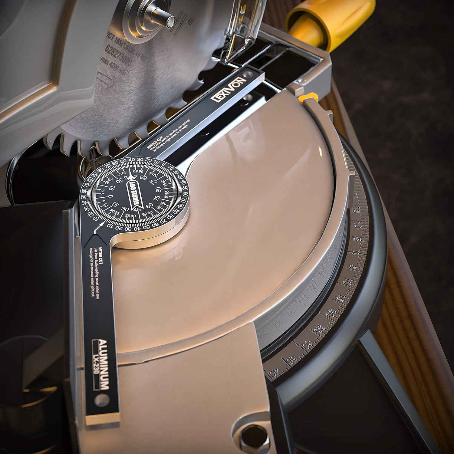 Aluminum Miter Saw Protractor | 7-Inch Rust Proof Angle Finder Featuring Precisi