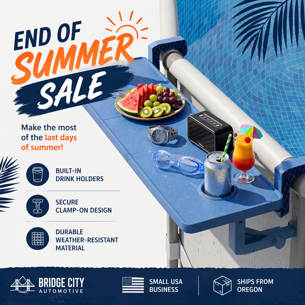 Poolside Bar for above Ground Pool, Outdoor Pool Bar Table for Above-Ground roun