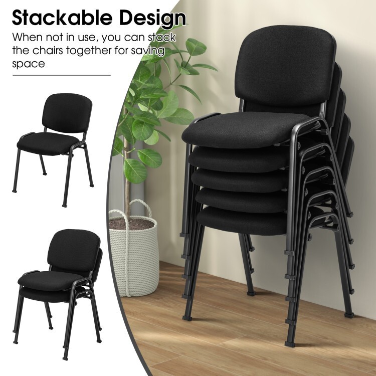 2PCS Reception Room Chairs Office Furniture Guest Stackable Chairs w/Metal Frame
