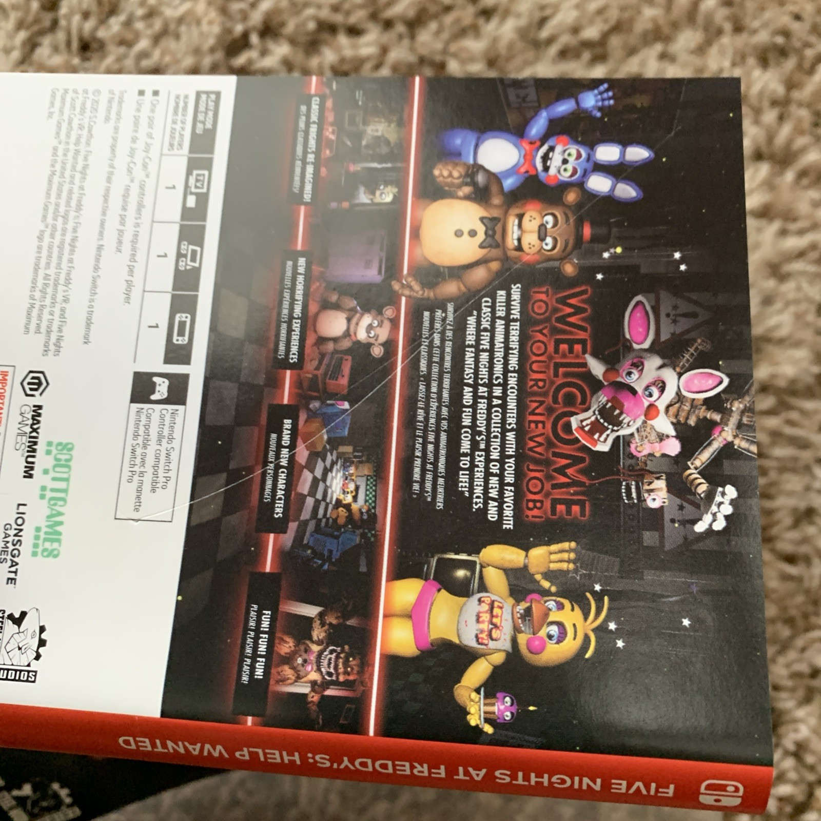 Empty Replacement Case! Five Nights At Freddy’s : Help Wanted Nintendo Switch