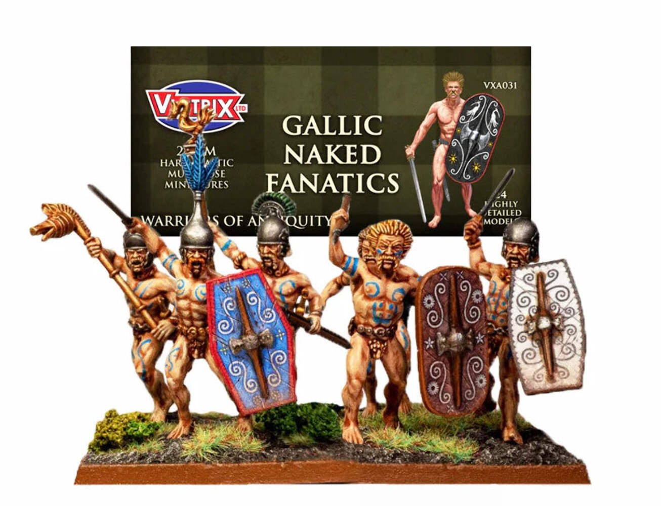 Victrix Gallic Naked Fanatics Sprue | x4 28mm Ancients Miniatures