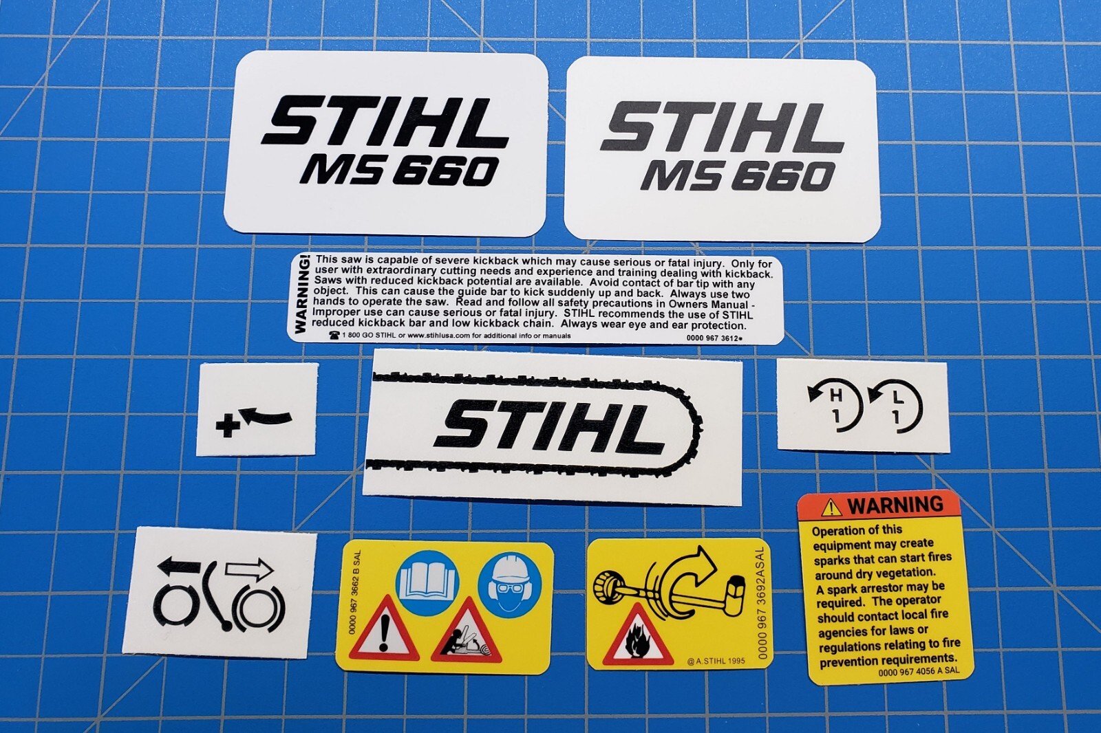 Stihl/Farmertec 066, MS 660 Chainsaw Complete Vinyl Decal / Sticker Kit - Black