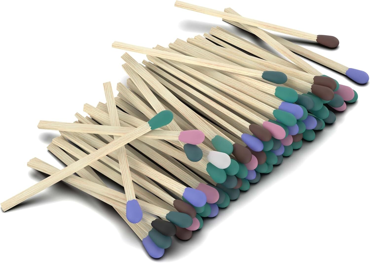 ZIKANI Regular Stick Rainbow Tip Matches 4 Inch Refill for Cloche Jar 200 pcs