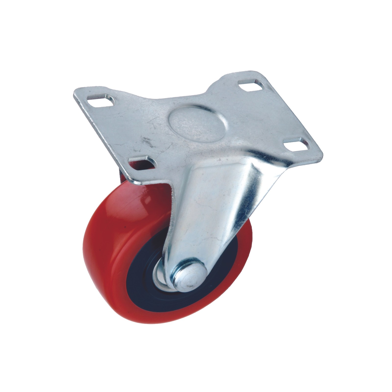 WOODRIVER 3" Caster Non-Locking Non-Swiveling with 4 Hole Mounting Plate 4-1/4"