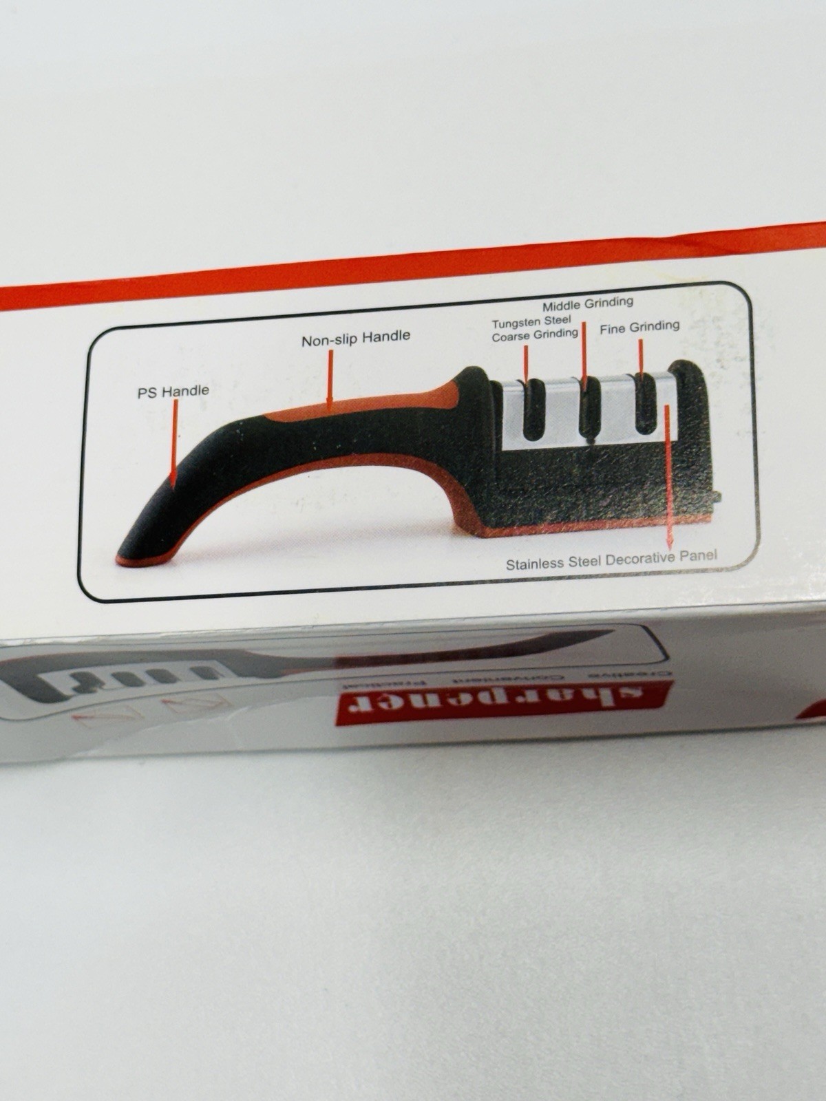 Kitchen Knife Sharpener 3 Stage Manual Tungsten Steel Sharpening Tool Handheld