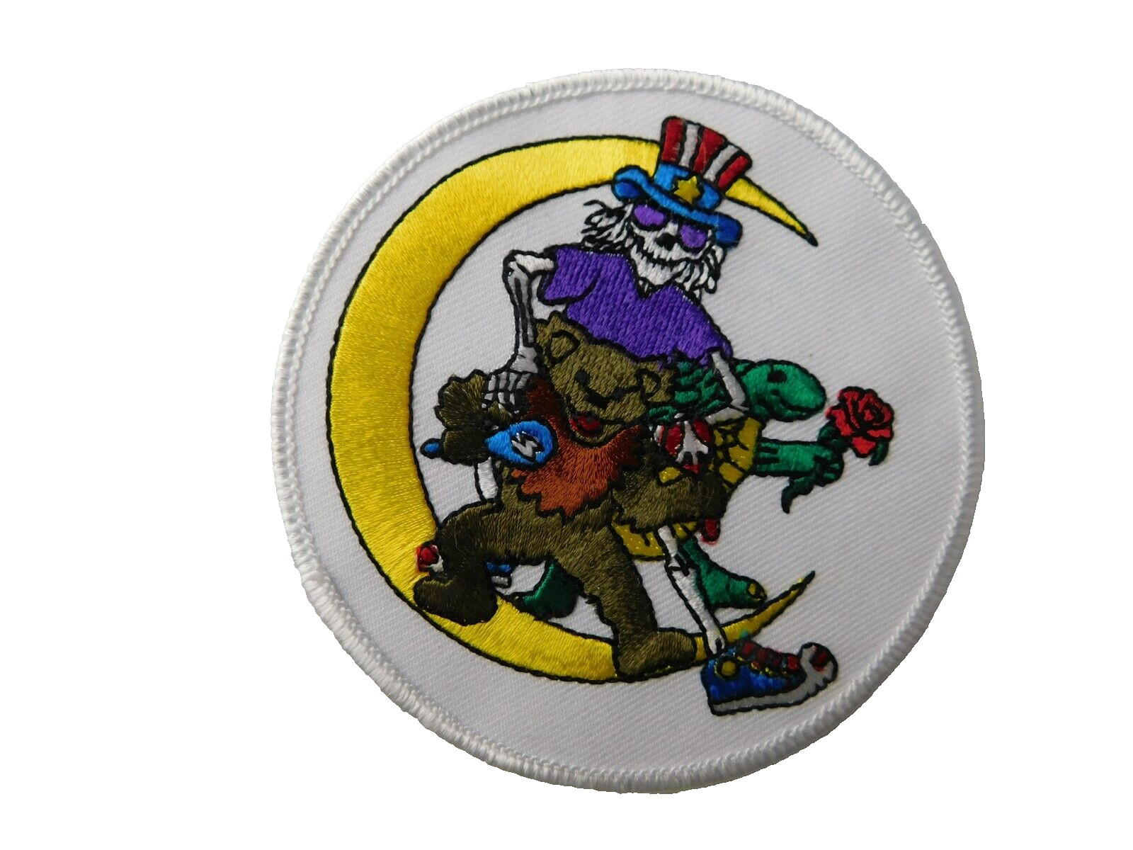 SKULL SKELETON KICKS BEAR ROSE PEACE HIGH HAT  PATCH VEST BADGE HIPSTER INK