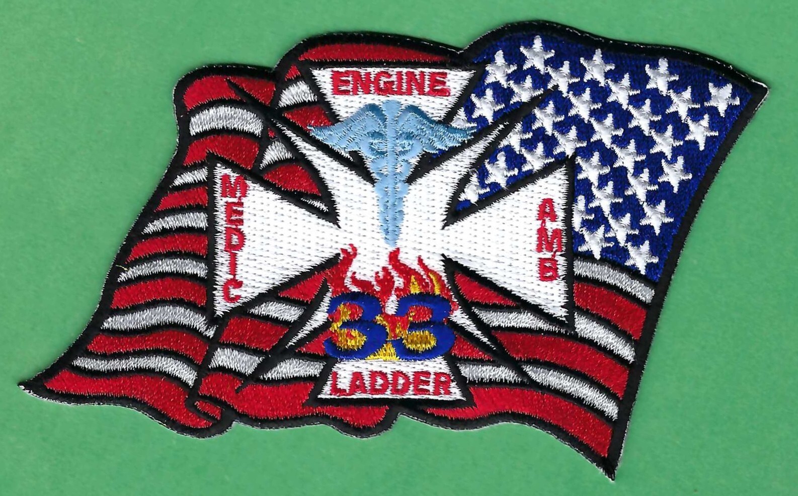 HOUSTON TEXAS FIRE STATION 33 COMPANY PATCH FLAG