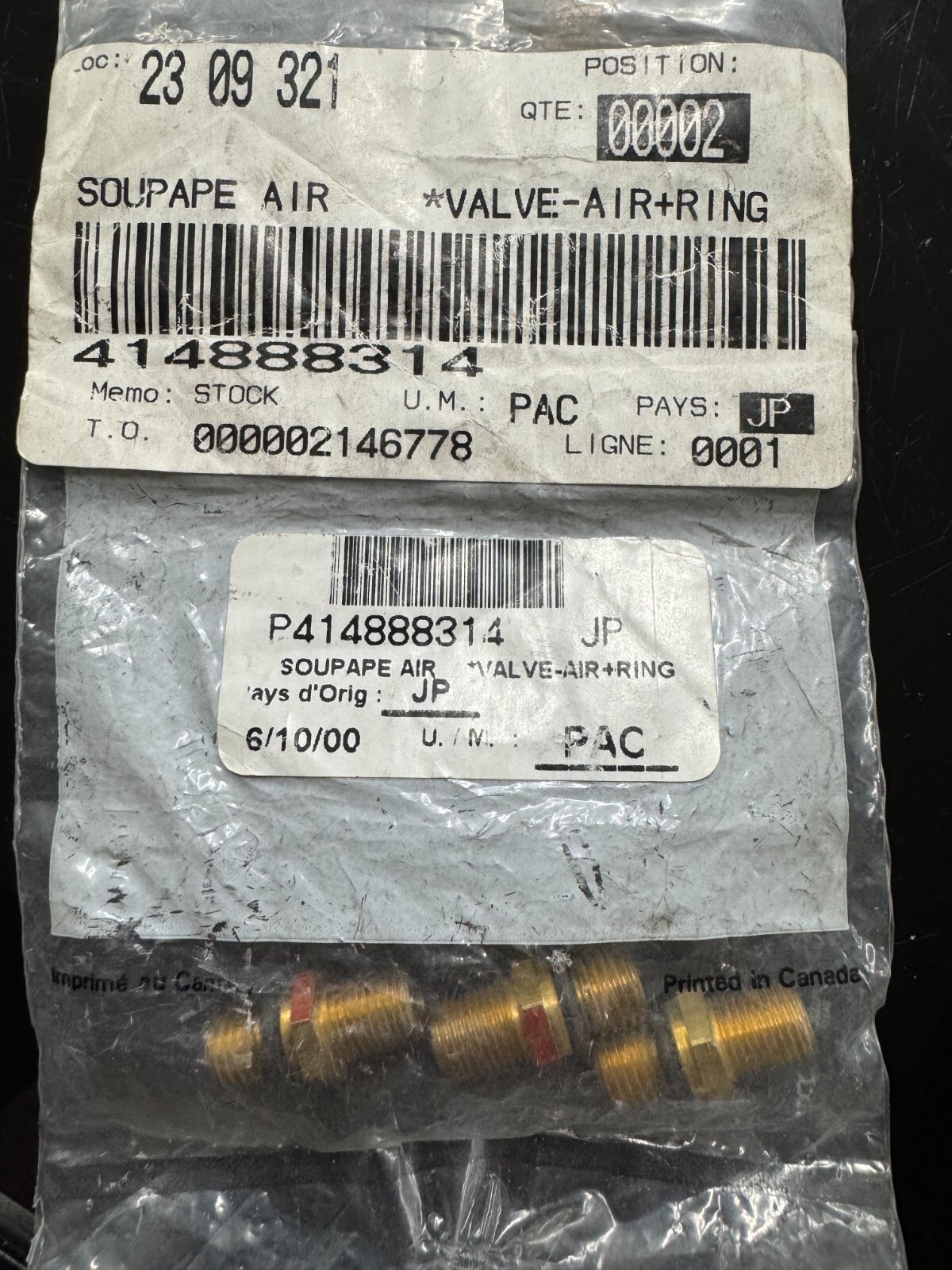 Ski-Doo Air Ring Valve For MX-Z 1996-2003 414888314 (Qt-1)