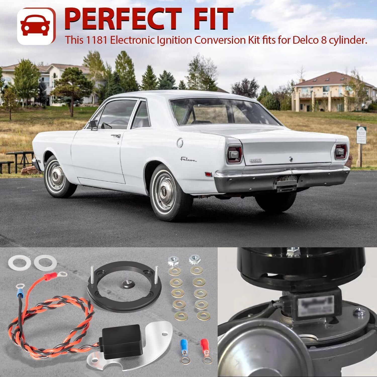 for 1181 Pertronix Ignitor Electronic Ignition Conversion for Delco 8 Cylinder