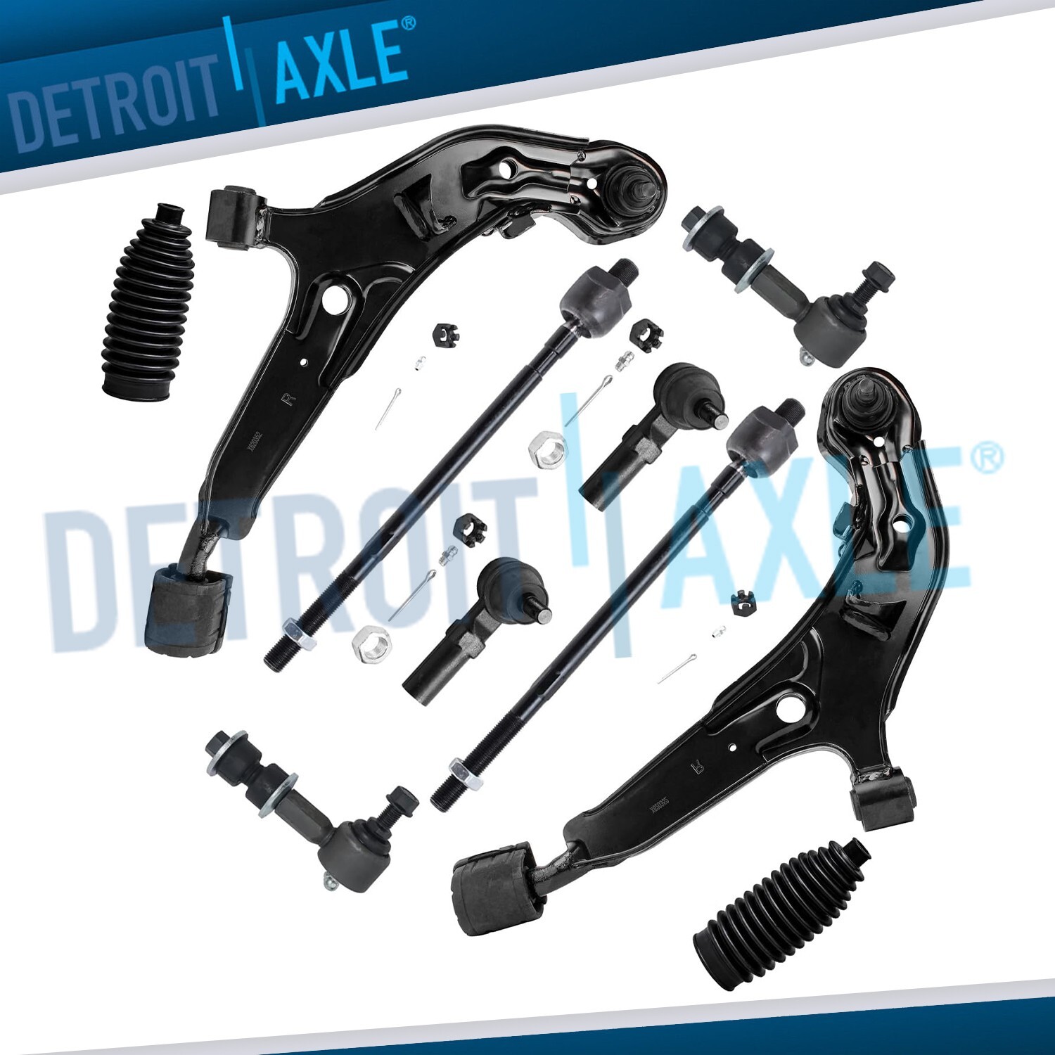 10pc Front Lower Control Arms Tie Rods Sway Bar for 1995-1999 Nissan Maxima I30