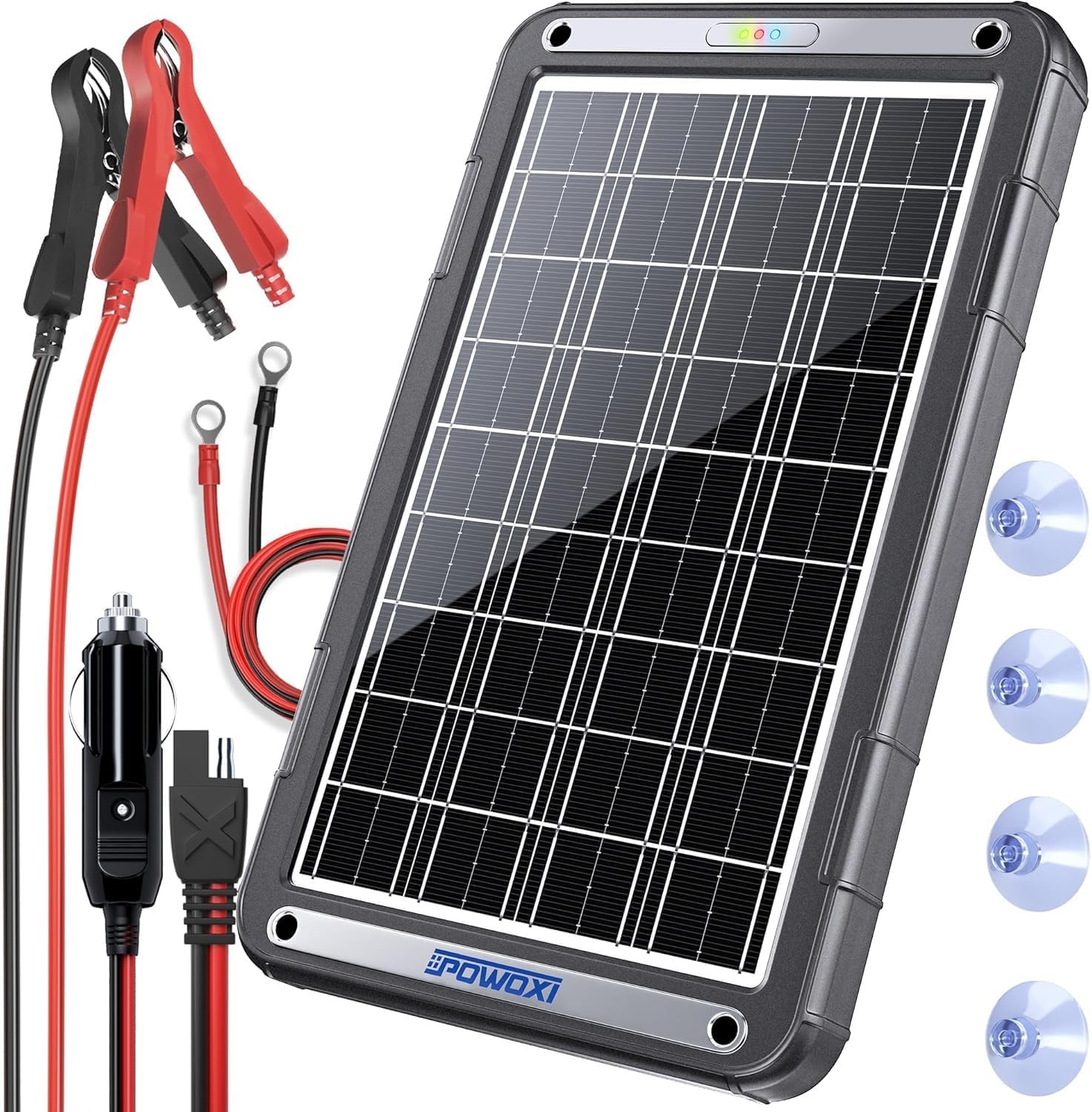 POWOXI NEW Upgraded MPPT 15W Solar Battery Trickle Charger for 12 Volt Car RV