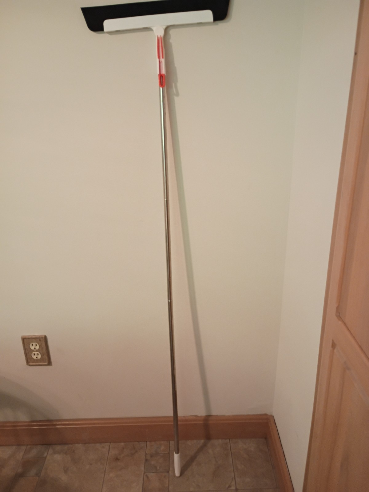 58in Adjustable Floor Squeegee with 180° Rotating Head Long Handle for Tiles