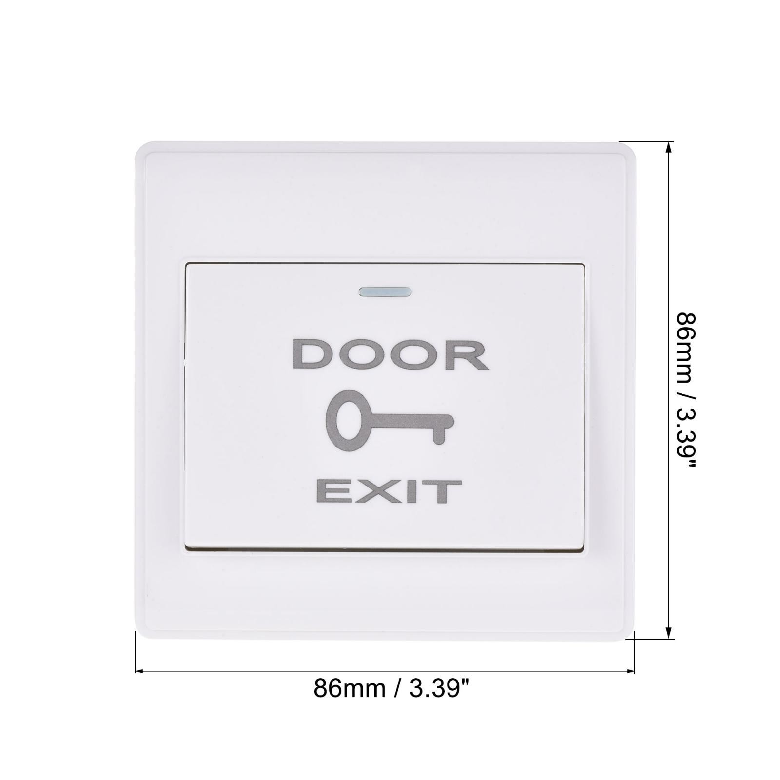4 Pcs Push to Exit Button Release Switch PC Panel 86mmx86mm 12V 3A White