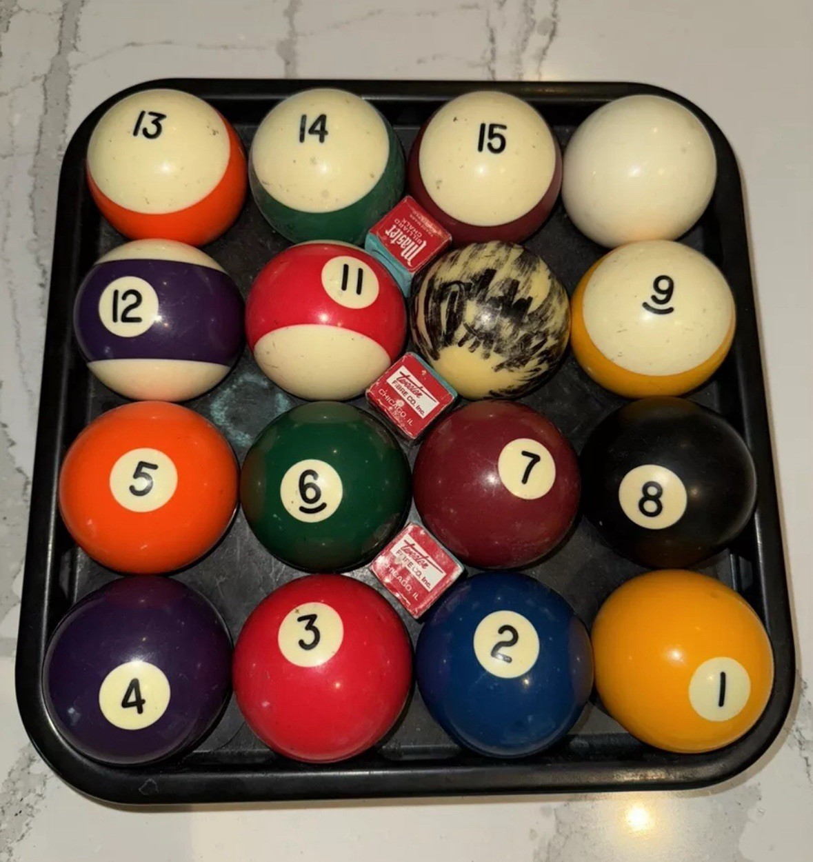 Aramith Standard 16 Piece Vintage Replacement Pool Balls Billiards Missing #10