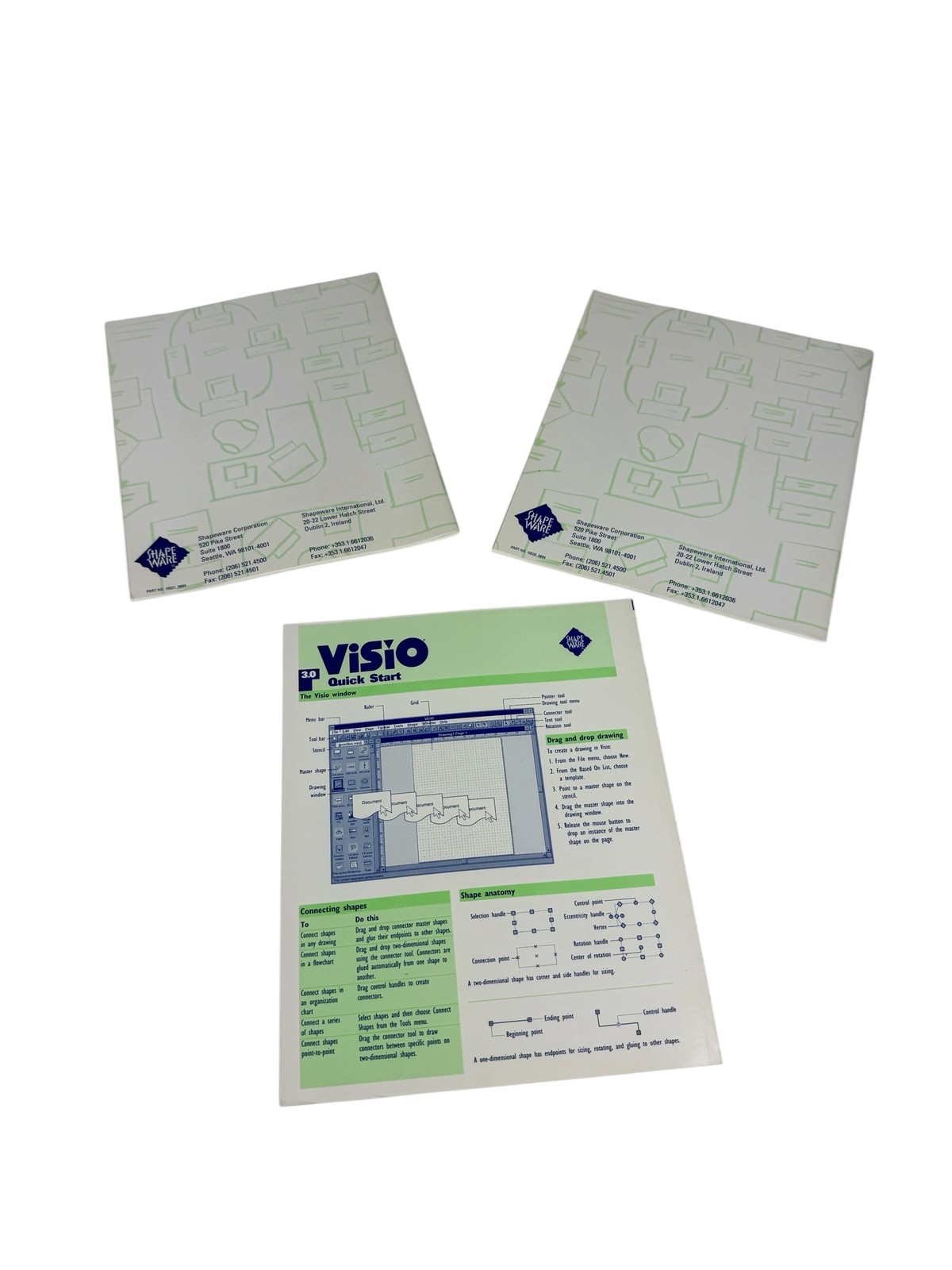 Visio 3.0 Software Manuals Set: Using, Tutorial, Master Shapes Tips & Techniques