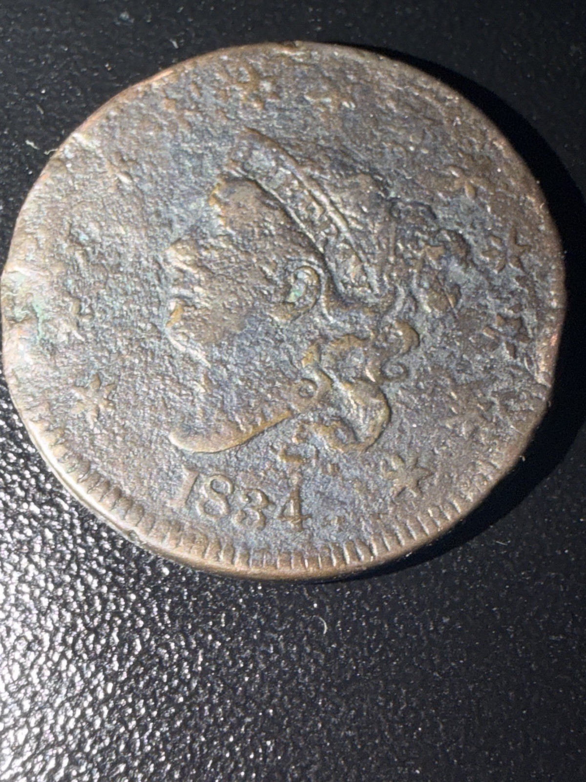 1834 Large 8, Large Stars, & Large Letters Large Cent AG