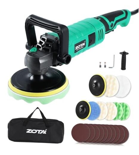 Buffer Polisher, 1600W 7 Inch/6 Inch Pure Copper Motor Car Buffers and Green