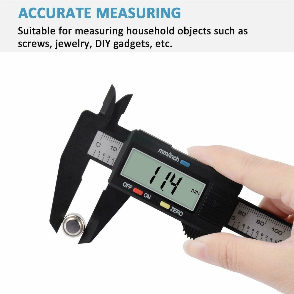 Plastic 150mm Digital Vernier Caliper Micrometer Measure Tool Gauge Ruler