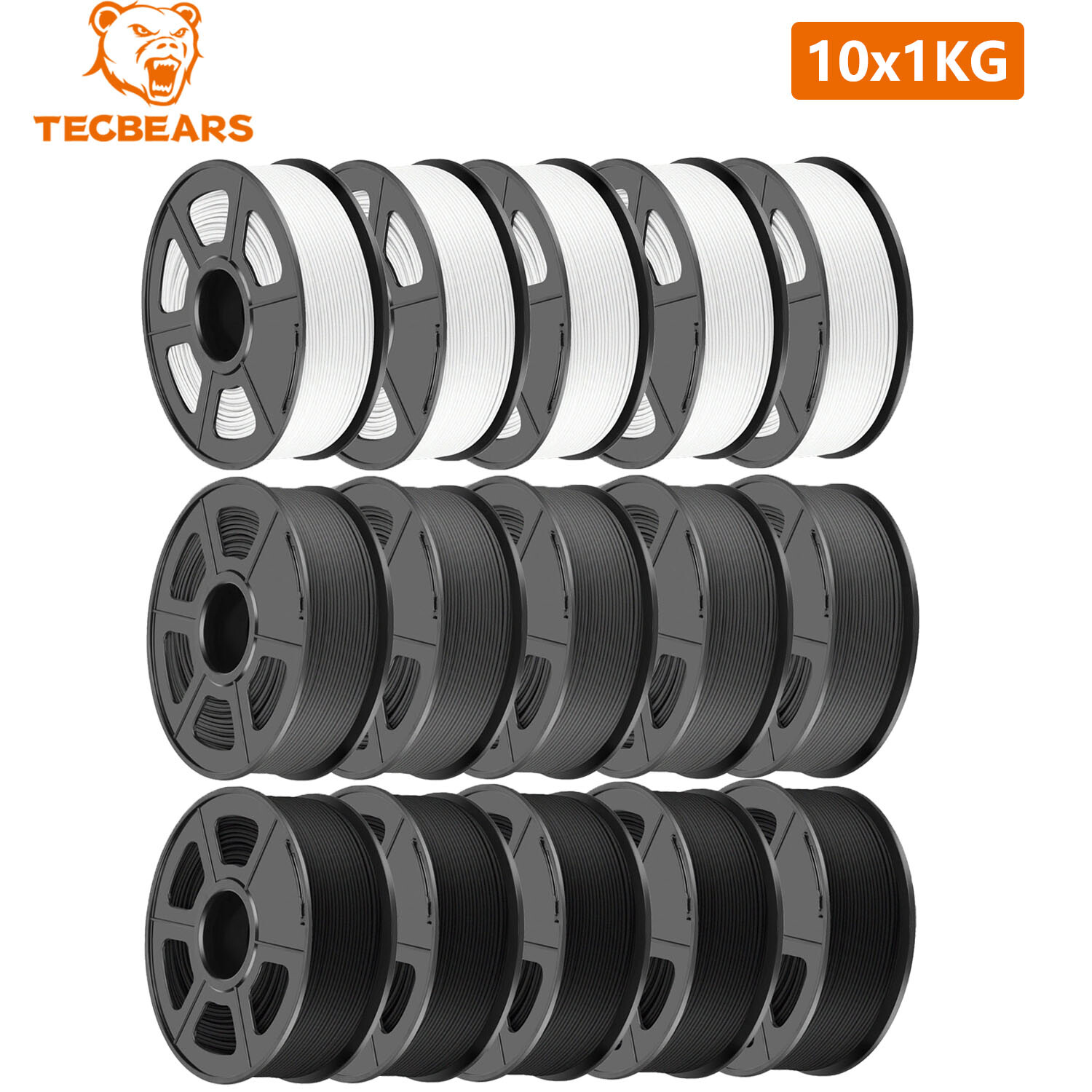 🔥TECBEARS 10KG PLA PETG Matte PLA+ SILK High Speed 3D Printer Filament 1.75mm