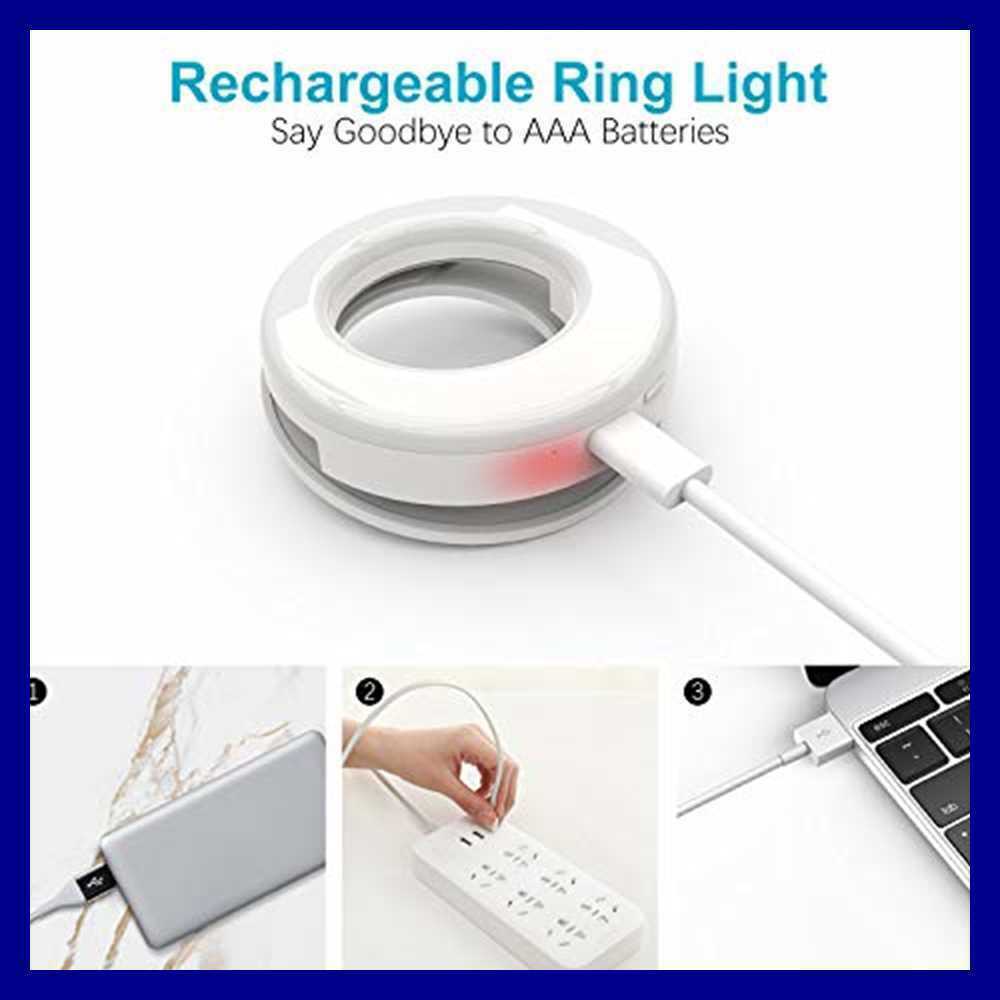 QIAYA Selfie Light Ring Lights LED Circle Cell Phone Laptop Camera WHITE NEW