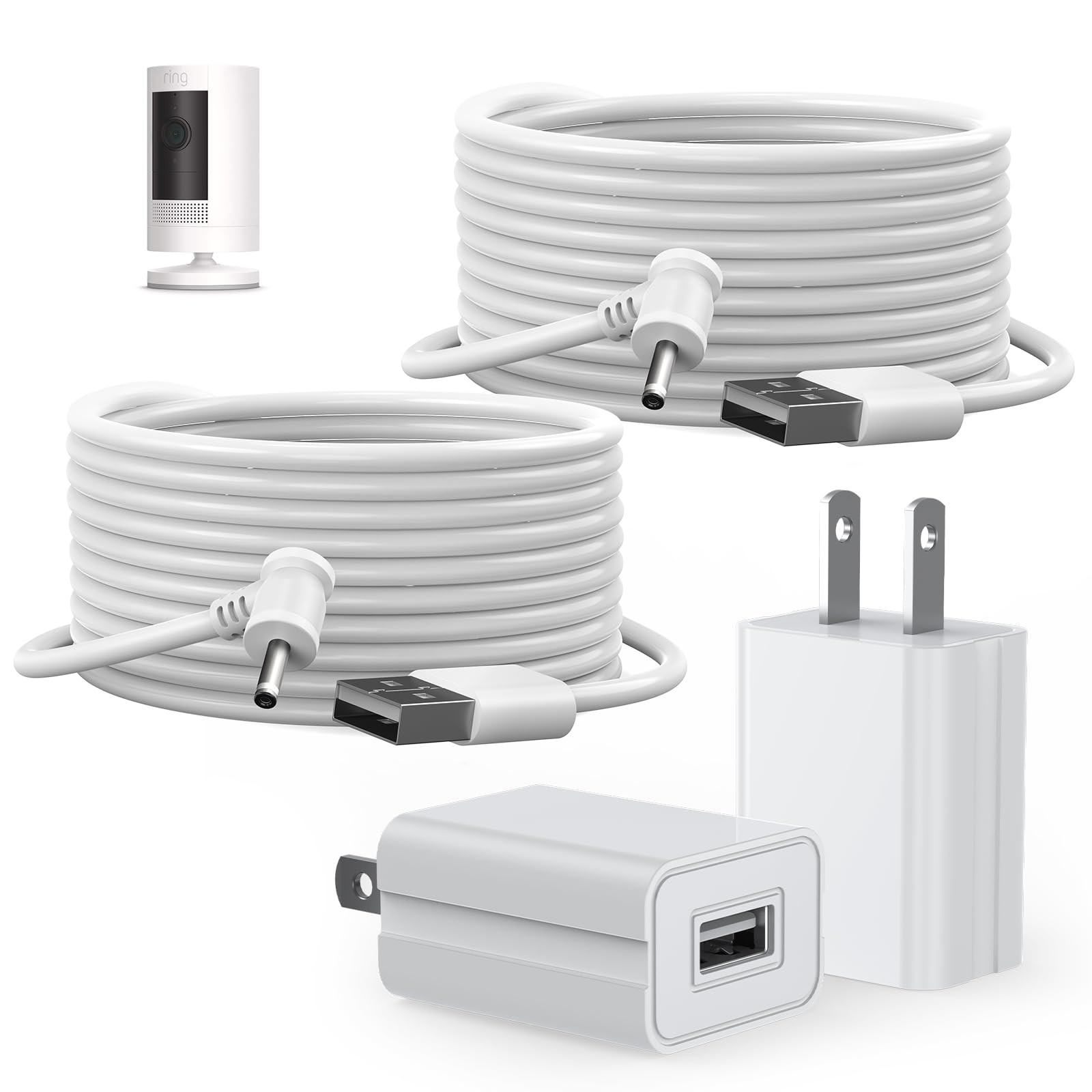 2Pack 16Ft Camera Charge Cable for Stick Up Cam Battery/Plug-in 3rd Gen/2nd Gen