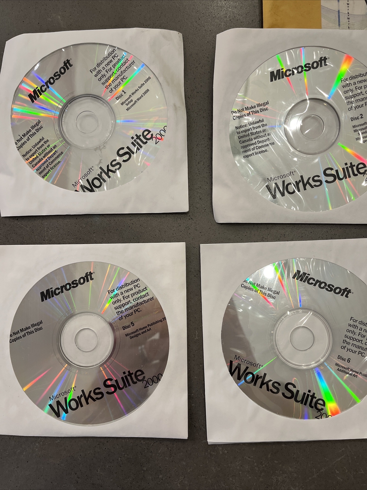 Microsoft WorkSuite 2000 - 8 Discs - Certificate Of Authenticity