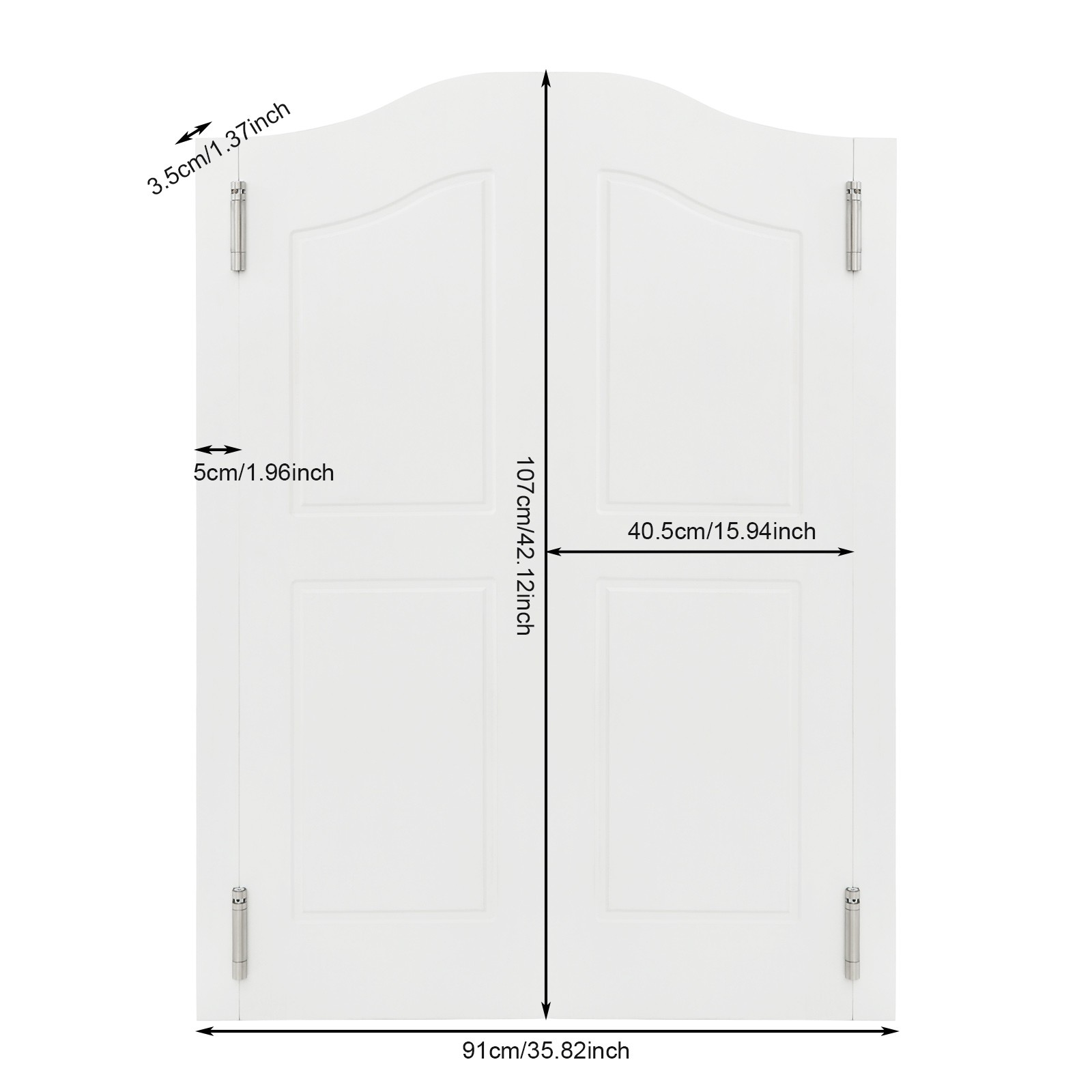 91x107cm Solid Wood Door Partition Door for Shop Entrance Partition White