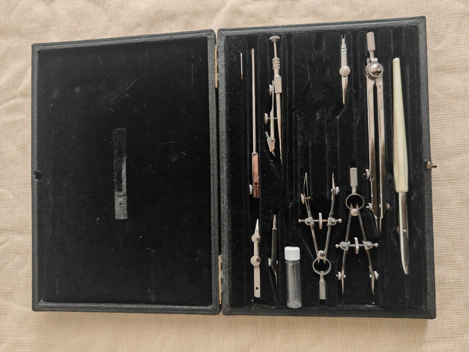 Vintage Harling London Technical Drawing Instrument Set Drafting Compass & Tool
