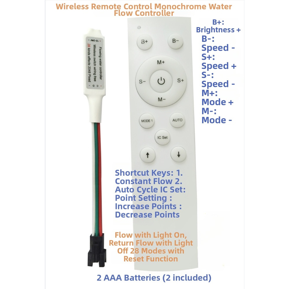 Wireless LED Flow Controller Dual Color with Bicolor + Iridescent Output Effect