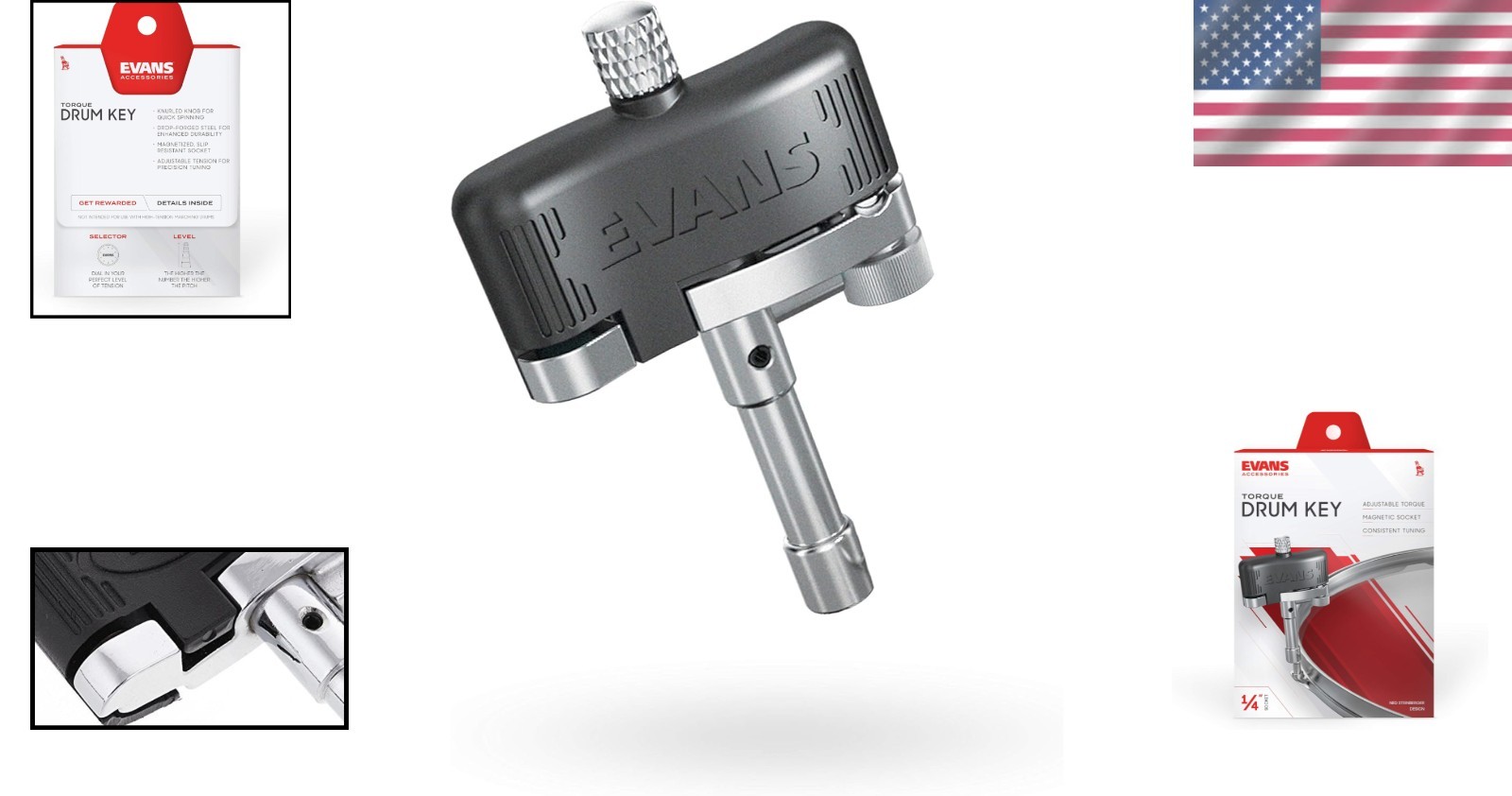 Ergonomic Magnetic Drum Tuner Key with Tension Setting for Precise Tuning