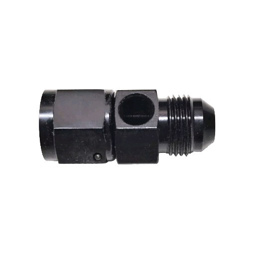6AN NITROUS BOTTLE OR FUEL GAUGE FITTING 6AN MALE TO 6AN FEMALE 1/8 PORT BLACK