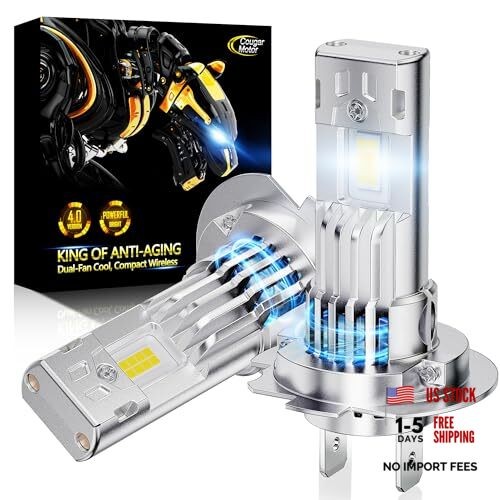 Fog Lights 1:1 Size Bulb No Adapter Required with Cooling Fan 6500K H7