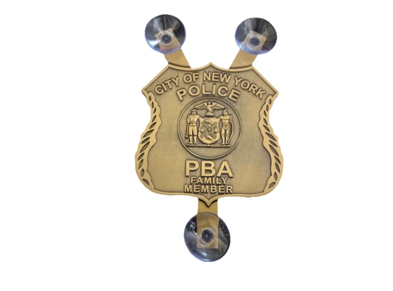 NYPD RARE Gold Windshield Metal Medallion Family Members