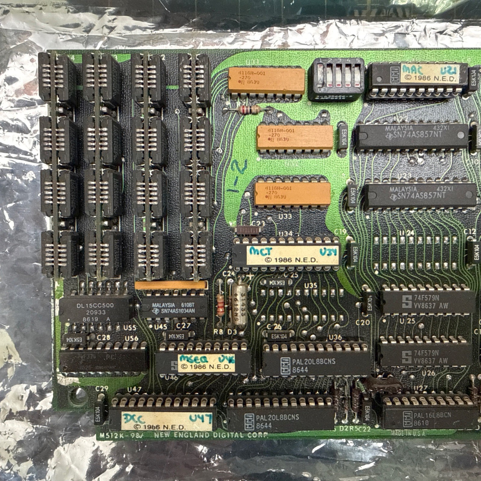 New England Digital Synclavier M512K Computer Bin Card