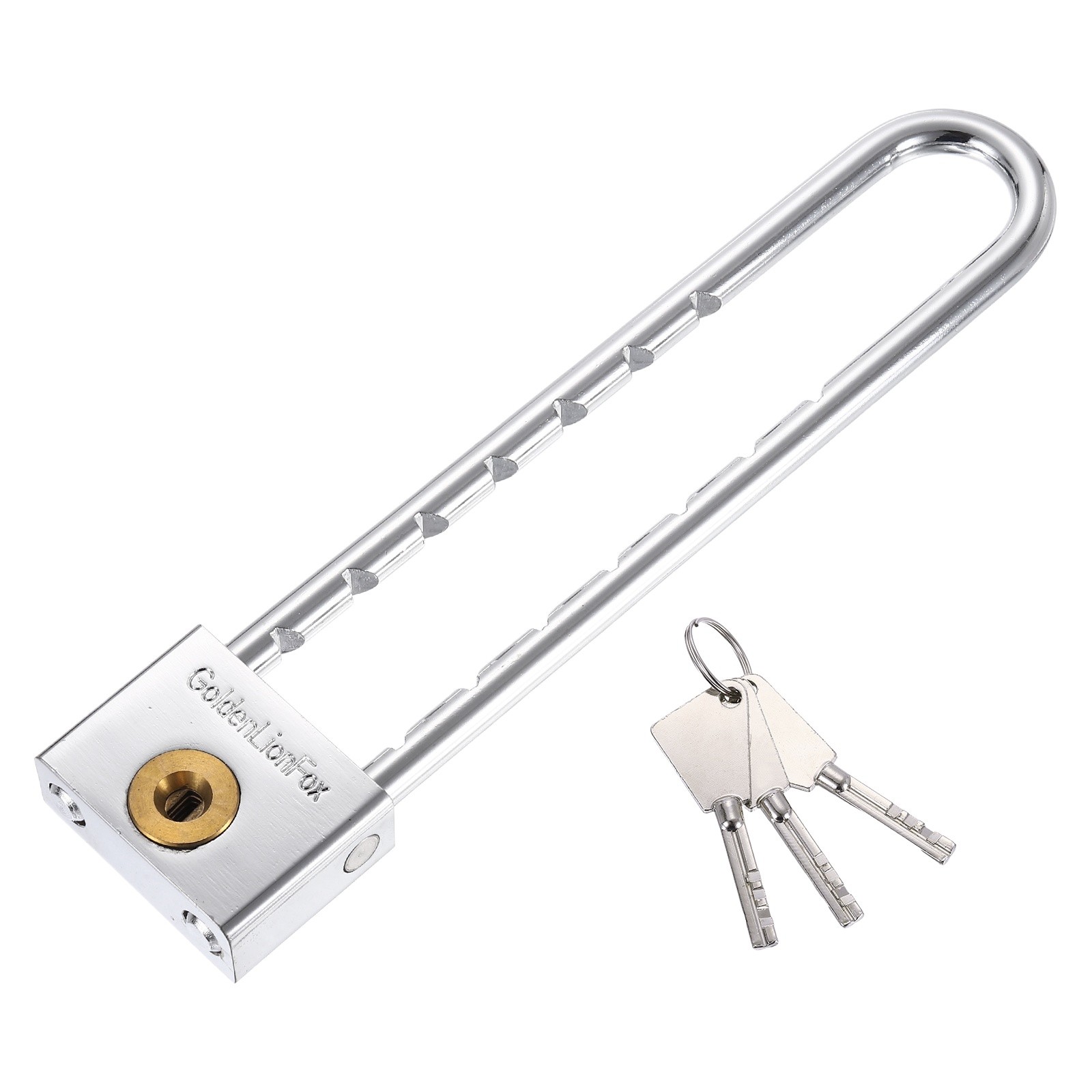 Long Shackle Padlock 7.48", Removable Adjustable U Shaped Extended Shackle Lock