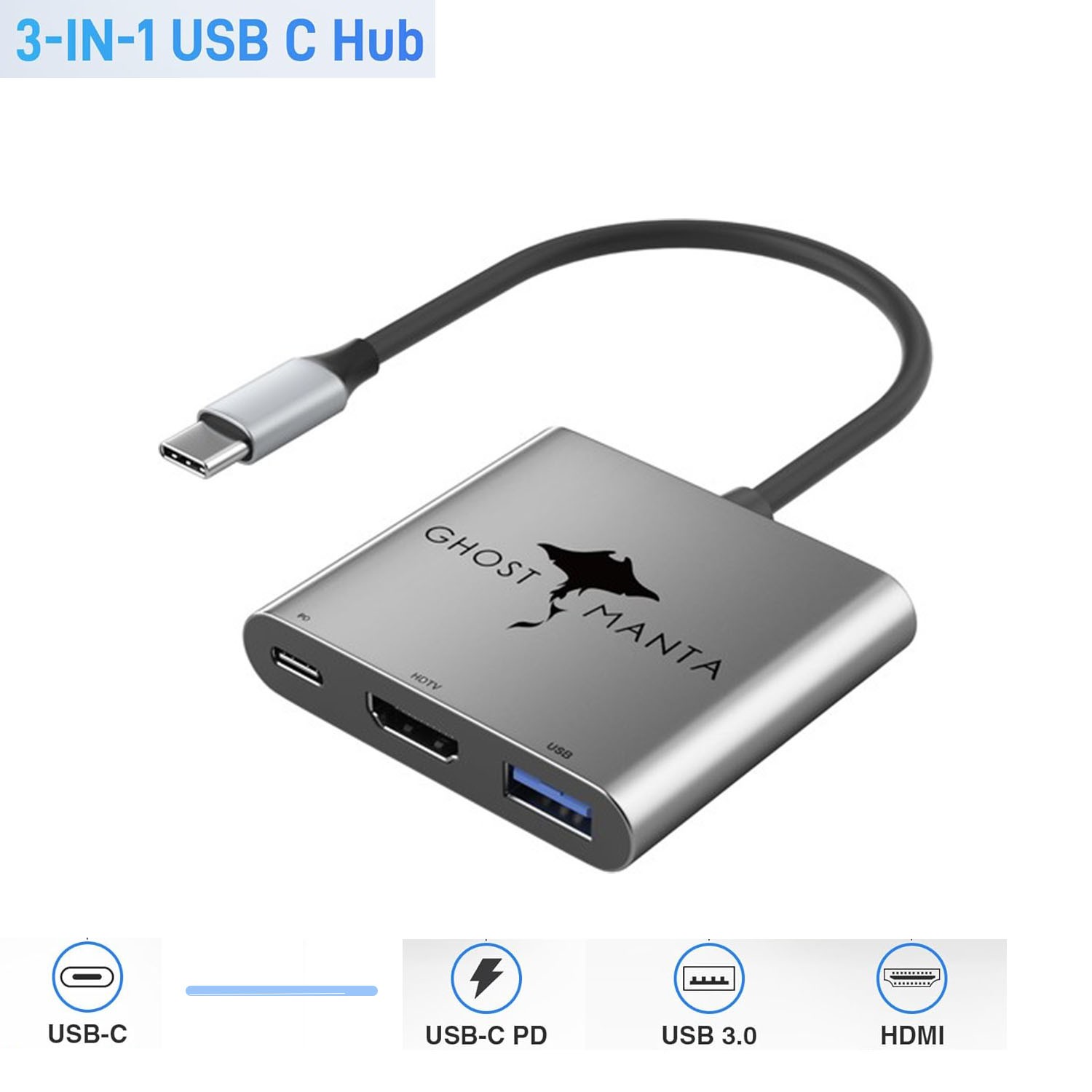 USB-C Type C HDMI Adapter Cable Converter Hub for Macbook Android Phone HDTV TV