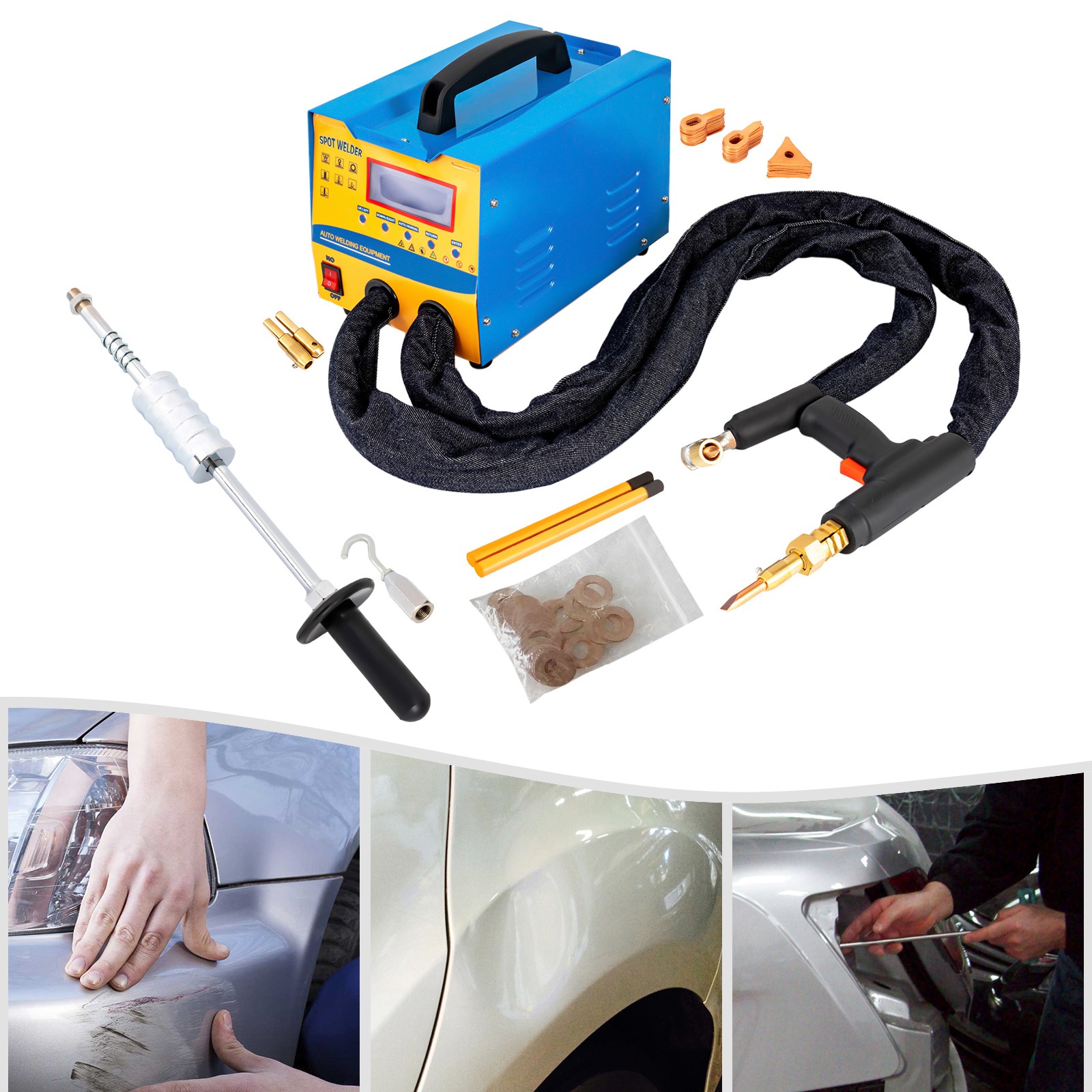 110V Spot Welder Dent Puller Stud Welding Dent Repair Kits Tool w/7 Modes 3000W