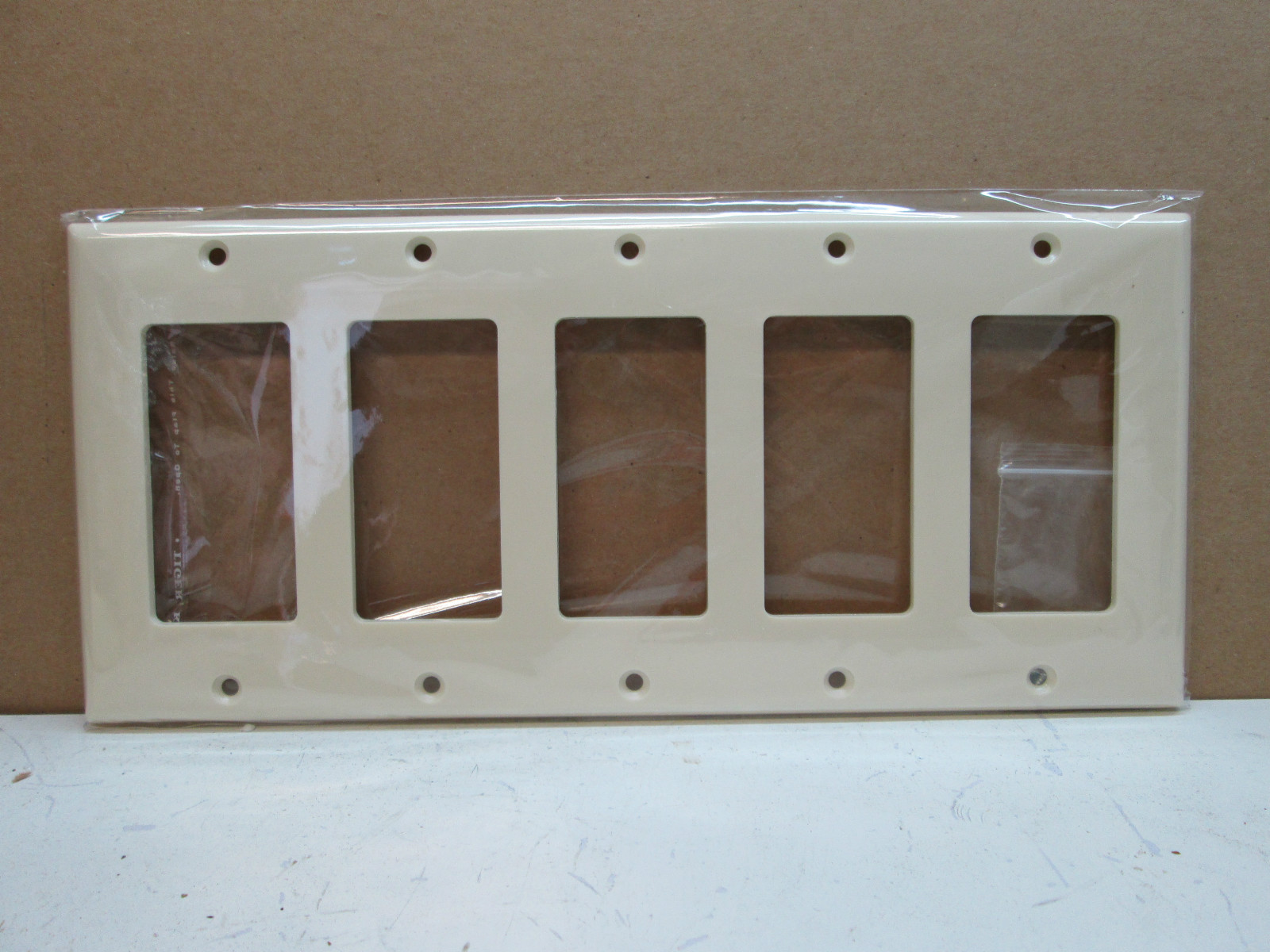 PEP Five 5 Gang Decorator GFCI Rocker Switch Wall Plate Cover - Light Almond